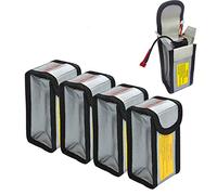 sccsport 4pcs Lipo Battery Fireproof Explosion-proof Bag Storage Cover Safe Bag 125mm, SILVER, Pouch