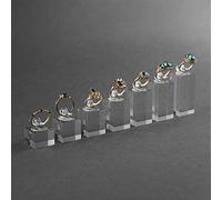 sccsport 7pcs Different Height Clear Finger Ring Display Stand Showcase Jewelry Holder