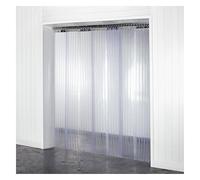 SCD PVC RIBBED Strip Curtain 2m x 2m Kit for Personnel & Industrial Doors | Fits 2m x 2m Doorways with 12 Clear RIBBED Strips 200 x 2mm, Stainless Steel Rail and Clamps for Industrial & Warehouse Doors