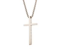 Scddboy Philippians 4:13 Cross Pendant Necklace for Men,Inspirational Bible Verse Cross Chain with 23.6+1.96" Adjustable Chain, Stainless Steel, cross