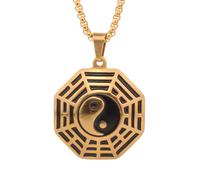 Scddboy Yin Yang Necklace for Men,Tai-chi Symbol Pendant Necklace with 23.6+1.96" Stainless Steel Chain, Stainless Steel, yin yang