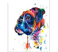 SCDSM Cross Stitch Kits for Adults,Color Boxer Dog,11CT Count Pre Printed Stamped Cross Stitch Kit,Embroidery Crafts Kit for Beginners