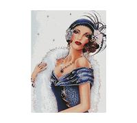 SCDSM Cross Stitch Kits for Adults,Elegant Women,11CT Cross Stitch Kits,Stamped Embroidery Kits for Beginners,Easy Hand Fabric Craft Kits for Adults UK 40x50cm