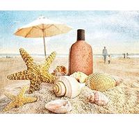 SCDSM Cross Stitch Kits for Adults,Starfish Shells On The Beach,11CT Cross Stitch Kits,Stamped Embroidery Kits for Beginners,Easy Hand Fabric Craft Kits for Adults UK 40x50cm