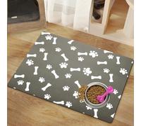 SCDZCAR Pet Feeding Mat-Absorbent Dog Food Mat-Dog Mat for Food and Water Quick Dry Water Dispenser Mat for Dog and Cat for Messy Drinkers Dog Stuff Dog Accessories (Grey, 16"X24")