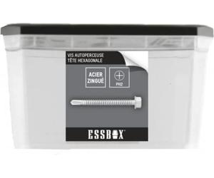 SCELL-IT, ESSBOX Self-Drilling Screws, White Zinc Plated, Hexagonal Head, Ø6.3 mm x 32 mm, Box of 200, EX-94704163032, Hexagonal Pets, Removable Lids, Stackable Boxes