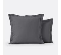 Scenario Plain Flounce 100% Organic Cotton Pillowcase Dark Grey