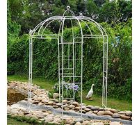SCENDOR 106.7"L x 81.5"H x 81.5"W Arch Birdcage Shape Metal Gazebo Pergola Pavilion, Arbour Rose Trellis Metal Durable Iron Ues for Outdoor Climbing Plants Wedding Arches Ceremony