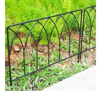 SCENDOR 5 Pack Decorative Fence Metal Garden Fence 16in x 7.5ft Panel Set Animal Barrier Border Edging