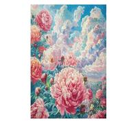 Scene Blooming Peonies 1000 Piece Pack Classic Jigsaw Puzzle Flower Plant Couple Puzzle Partners Ultra Difficult Wall Decor Easter New Year Cardboard 1000 PCS