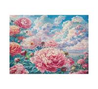 Scene Blooming Peonies 500 Pieces Set Classic Jigsaw Puzzle Flower Plant Couple Puzzle Partners Mind Relaxation Wall Decor Easter New Year Creativity & Gift Giving 500 PCS