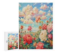 Scene Blooming Peonies 500Pc Jigsaw Puzzles All Ages Flower Plant Jigsaws House Party Entertainment Family Game Whimsical Design 500 PCS