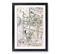 Scene from a Drama by Torii Kiyonobu Framed Print | A2 Black Framed Wall Art | Ready to Hang | Modern Nature Picture | Living Room Bedroom Lounge Office