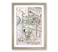 Scene from a Drama by Torii Kiyonobu Framed Print | A2 Oak Framed Wall Art | Ready to Hang | Modern Nature Picture | Living Room Bedroom Lounge Office
