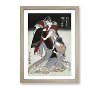 Scene From A Drama By Utagawa Toyokuni Asian Japanese Framed Print | A4 Oak Framed Wall Art | Ready to Hang | Asian Nature Picture | Living Room Bedroom Lounge Office