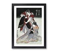 Scene From A Drama By Utagawa Toyokuni Asian Japanese Framed Wall Art Print, Ready to Hang Picture for Living Room Bedroom Home Office Décor, Black A2 (64 x 46 cm)