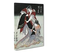 Scene From A Drama By Utagawa Toyokuni Canvas Print | Gallery Wrapped 30mm Frame Wall Art | 24x16 inches | Ready to Hang | Asian Picture | Living Room Bedroom Lounge Office