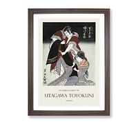 Scene From A Drama By Utagawa Toyokuni Exhibition Museum Asian Japanese Framed Wall Art Print, Ready to Hang Picture for Living Room Bedroom Home Office Décor, Walnut A2 (64 x 46 cm)