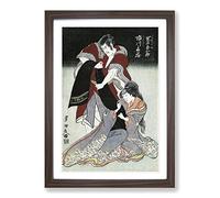 Scene from a Drama by Utagawa Toyokuni Framed Print | A2 Walnut Framed Wall Art | Ready to Hang | Modern Nature Picture | Living Room Bedroom Lounge Office