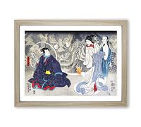Scene From A Ghost Story By Utagawa Kuniyoshi Asian Japanese Framed Print | A4 Oak Framed Wall Art | Ready to Hang | Asian Horror Picture | Living Room Bedroom Lounge Office