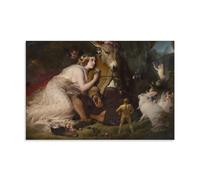 Scene from A Midsummer Night's Dream, C. 1850 By Edwin Landseer Artist's Works Printed Posters Picture Print Wall Art Canvas Decor Homes Decorative 16x24inch(40x60cm)