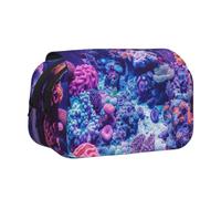 Scene in the sea Double-Clamshell Printed Pen Pouch, Oxford Organizer