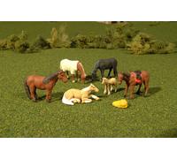 Scene Scapes Figures - HORSES (6pcs/pk) - O Scale (US IMPORT)