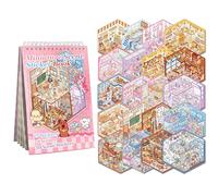 Scene Sticker Book for Kids, 20 Sets of 3D Sticker Scenes for Adults Fun Mini Cute Kawaii Stickers Therapy 3D Scenes Stickers Set Relief Stress Pass The Time, Holiday & Christmas Fun