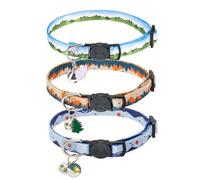 SCENEREAL Breakaway Cat Collar with Bells, Safety Buckle Soft Adjustable Kitten Collars for Cats Puppies Daily Wearing, Pink Collars for Dogs Girl or Boy