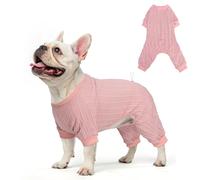 SCENEREAL Dog Pajamas for Small to Large Dogs, Knitted Pet Sweater Warm Puppy Winter Coat Clothes, Soft Onesie Jammies Pjs Outfits for Doggie, Pink SM