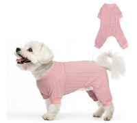 SCENEREAL Dog Pajamas for Small to Large Dogs, Knitted Pet Sweater Warm Puppy Winter Coat Clothes, Soft Onesie Jammies Pjs Outfits for Doggie, Pink XS