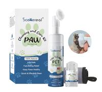 SCENEREAL Dog Paw Care Kit, No-Rinse Foaming Cleaner & Natural Lick Safe Balm Set for Repairs Dry Cracked Paws & Nose, Pet Foot Washer Paw Scrubber Brush for Large Medium Small XL Breed Dogs Cats