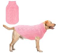 SCENEREAL Dog Sweater for Giant Dogs, Soft Warm Knitted Pet Clothes XXL | Dog Winter Coat Sweatshirt Outfit for Girls Boys, Classic Extra Large Dog Clothes for Cold Weather with Leash Hole, Pink