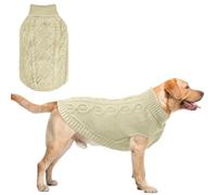 SCENEREAL Dog Sweater for Giant Dogs, Soft Warm Knitted Pet Clothes XXL | Dog Winter Coat Sweatshirt Outfit for Girls Boys, Classic Extra Large Dog Clothes for Cold Weather with Leash Hole, Off-white