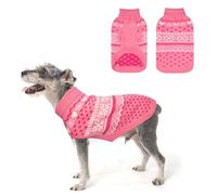 SCENEREAL Dog Sweaters for Small Dogs - Soft, Warm Turtleneck Small Dog Sweater, Ugly Knit Dog Christmas Outfits for Dachshund, Chihuahua, Pug, Yorkie,Winter Pet Clothes Male Female,Pink