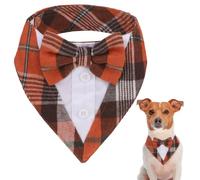 SCENEREAL Fall Thanksgiving Dog Tuxedo Bandana with Bowtie, Dog Costume, M