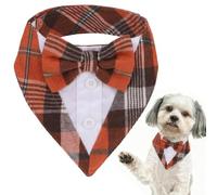 SCENEREAL Fall Thanksgiving Dog Tuxedo Bandana with Bowtie, Dog Costume, S