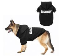 SCENEREAL Security Dog Hoodie Sweaters for Small Medium Large Dogs, Brushed Fleece Dog Clothes with Hat,Soft Cotton Winter Spring Coat All Weather Clothes, Classic Halloween Costume with Leash Hole