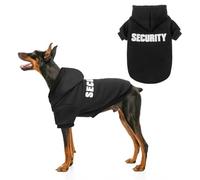 SCENEREAL Security Dog Hoodie Sweaters for Small Medium Large Dogs, Brushed Fleece Dog Clothes with Hat,Soft Cotton Winter Spring Coat All Weather Clothes, Classic Halloween Costume with Leash Hole