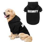 SCENEREAL Security Dog Hoodie Sweaters for Small Medium Large Dogs, Brushed Fleece Dog Clothes with Hat,Soft Cotton Winter Spring Coat All Weather Clothes, Classic Halloween Costume with Leash Hole