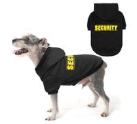 SCENEREAL Security Dog Hoodie Sweaters for Small Medium Large Dogs, Pet Halloween Costume Brushed Fleece Clothes with Hat, Soft Warm Winter Puppy Coat Clothes with Leash Hole for All Weather, XS