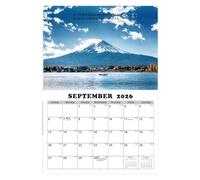 Scenery Calendar 2026 - Monthly Wall Planner With Beautiful Landscapes, A3 Opening Size Large Writing Date Grid, 150gsm Silk Coated Paper, For Living Room Home Office Stationery