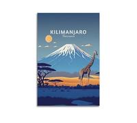 Scenery City Travel Tanzania Kilimanjaro Mountain Giraffe Decorative Painting Canvas Wall Posters And Modern Family Bedroom Decor 24x36inch(60x90cm)