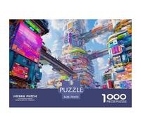 Scenery Jigsaw Puzzle 1000 Pieces Family Game Adults Teens Night Activity Future City Relaxation Stress Free 70x50cm/1000pcs