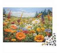 Scenery Natural 1000 Piece Flower Jigsaw for Adults Paper Puzzle Home Decor Boost Brain Power Cottage Landscape Puzzle Gift 38x26cm/1000pcs