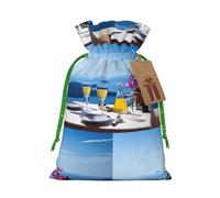 Scenery Of A Table Above Sea Christmas Bag Gifts Happy Halloween Snacks Hamper Drawstring Wedding Favor Packaging Party