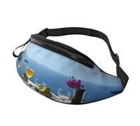 Scenery of A Table Above Sea Fanny Pack Waist Bag for Men Women Bum Bag with Headphone Jack and Adjustable Belt for Biking Running Jogging Traveling Outdoors Workout Cycling Fitness Hiking