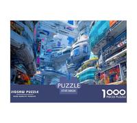 Scenery Puzzle 1000 Pieces Adults Hobby Creative Entertainment Gift Cyber City Smooth Cut Sturdy Build 38x26cm/1000pcs