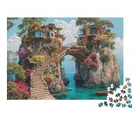Scenery Travel Town Jigsaw Puzzle Fun Educational Game Suitable for All The Family High Difficulty But Not Boring 1000pcs (75x50cm)
