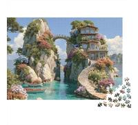 Scenery Travel Town Jigsaw Puzzle Suitable for Adults And Children Creative Game Extremely Difficult Challenging to Complete 300pcs (40x28cm)